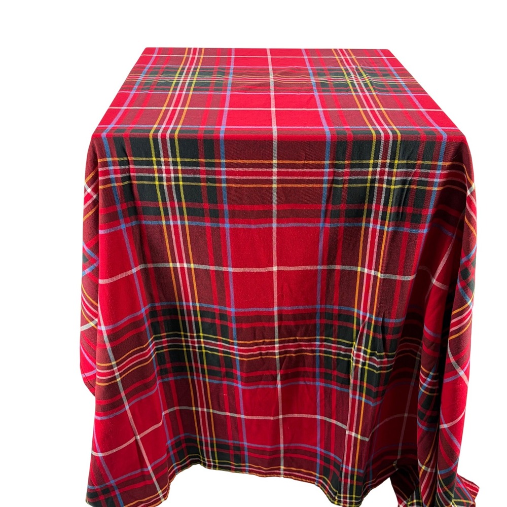 Tablecloth Tartan Plaid Red Rectangular Holiday Farmhouse 56x102 Christmas Cabin